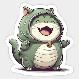 Dinosaur Kawaii Cat Sticker